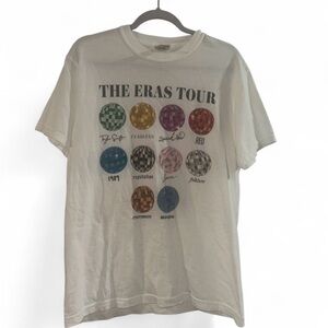 The Eras Tour‎ Taylor Swift Comfort Colors White Graphic T-Shirt Size Medium